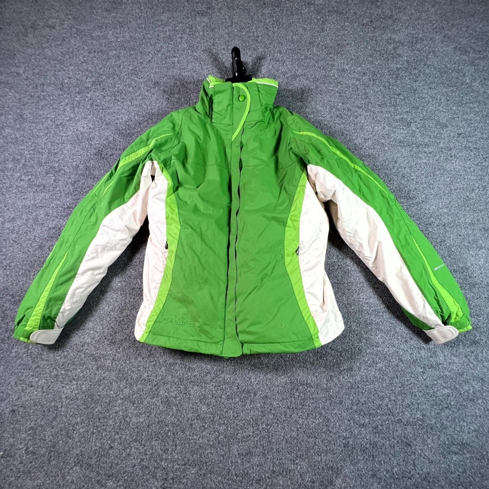 Columbia Jacket Womens L Green Omni-Tech Full Zip Winter Ski Interchange SL7696